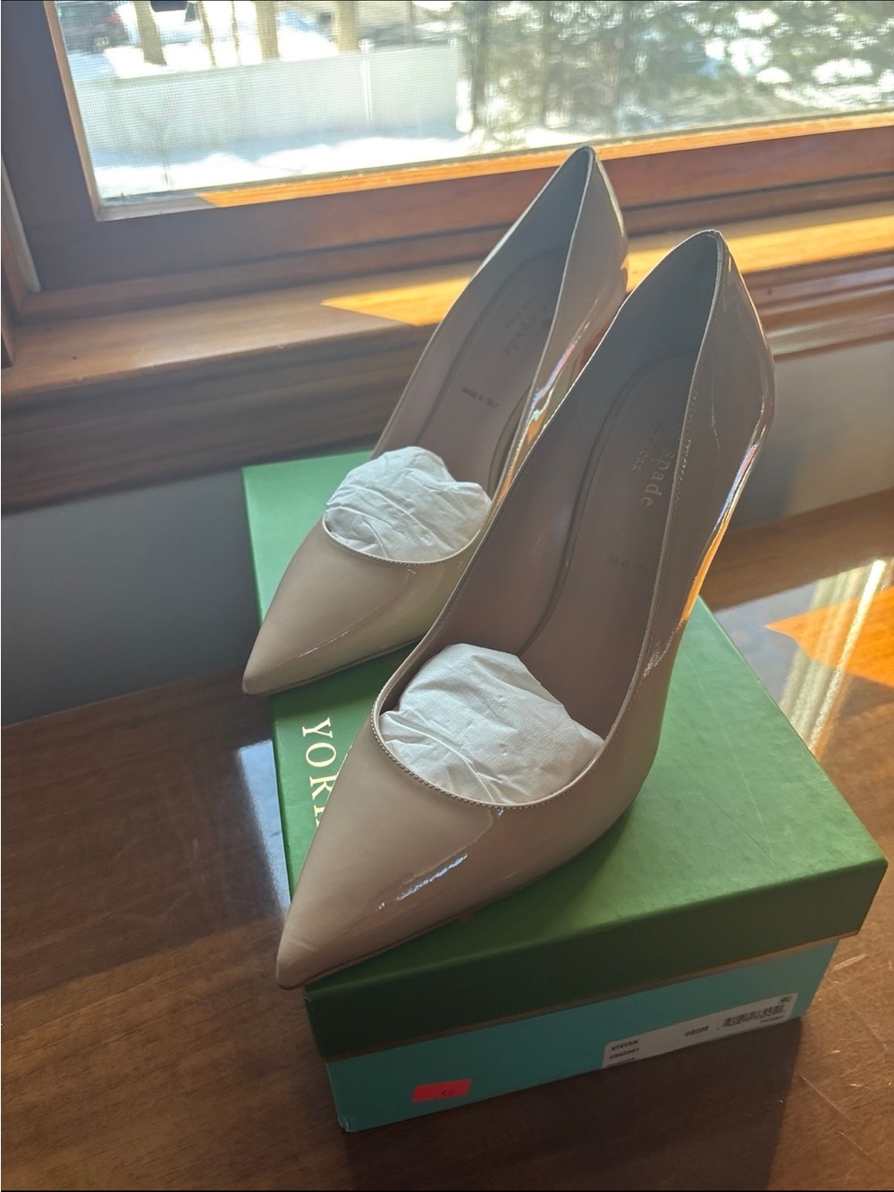 Kate Spade Nude Patent Pointed-Toe Stiletto Pumps NWT - Picture 2 of 7